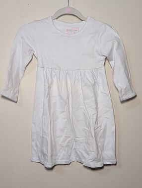 Southern Tots White Cotton Dress Long Sleeve Blank for Embroidery Size 12M